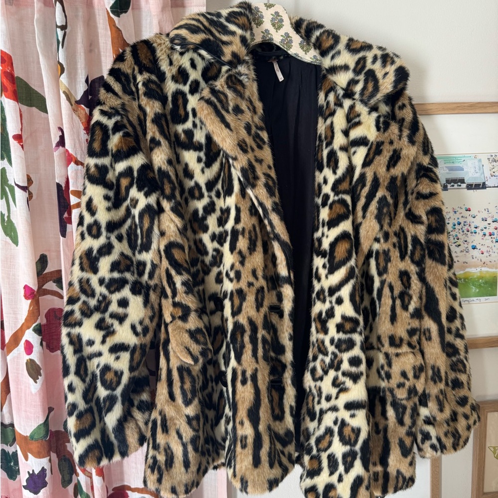Free People Leopard Coat